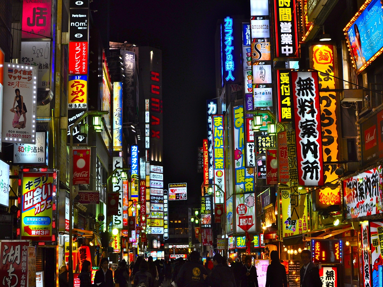 東京、夜の繁華街